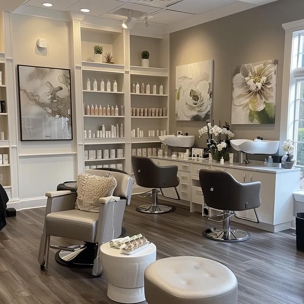 Client receiving a keratin treatment in a serene salon environment